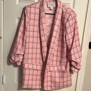 Mare mare x anthropology Pink Checkered Blazer.